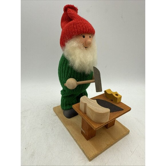 Swedish Folk Art Tomte Gnome Lumberjack Shoe Cobbler  Santa  6.5” VTG Christmas - Picture 2 of 6
